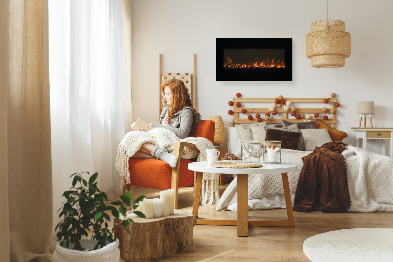 Amantii WM-FM-BG Electric Fireplace
