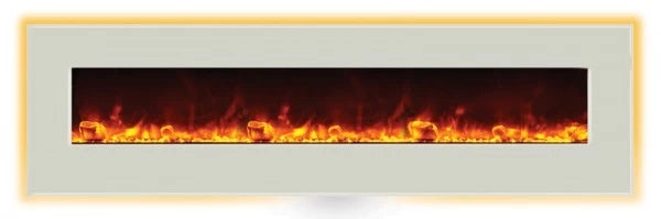Amantii 72″ WM-BI-72-8123-WHTGLS Wide Electric Fireplace
