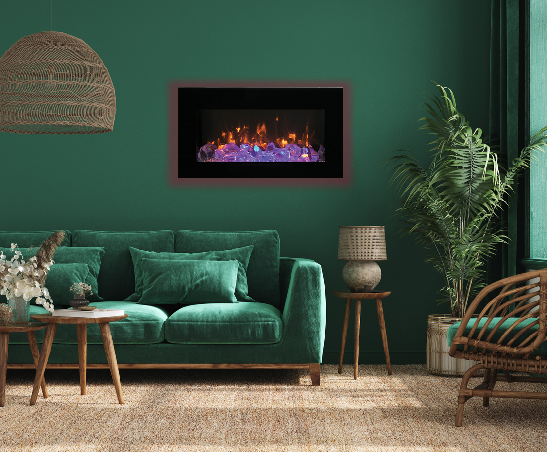 Amantii WM-FM-BG Electric Fireplace