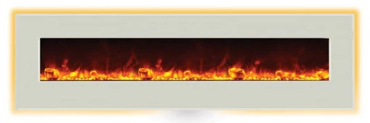 Amantii 72″ WM-BI-72-8123-WHTGLS  Wide Electric Fireplace