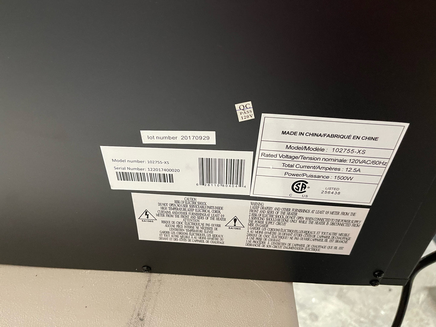 Remii 102755-XS-OOB-3 - S/N 122017400020