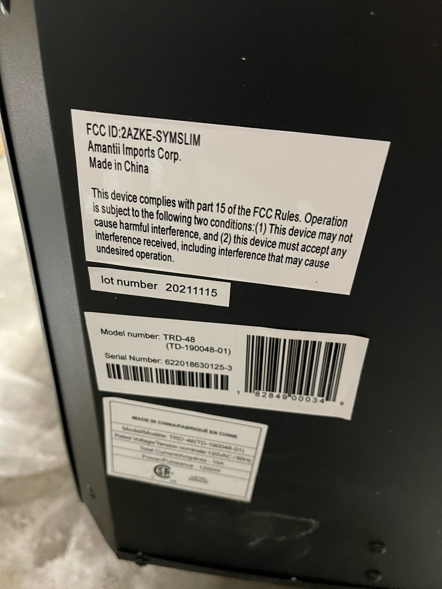 Amantii TRD-48-OOB-2 – Open Box Sale – S/N 622018630125-3