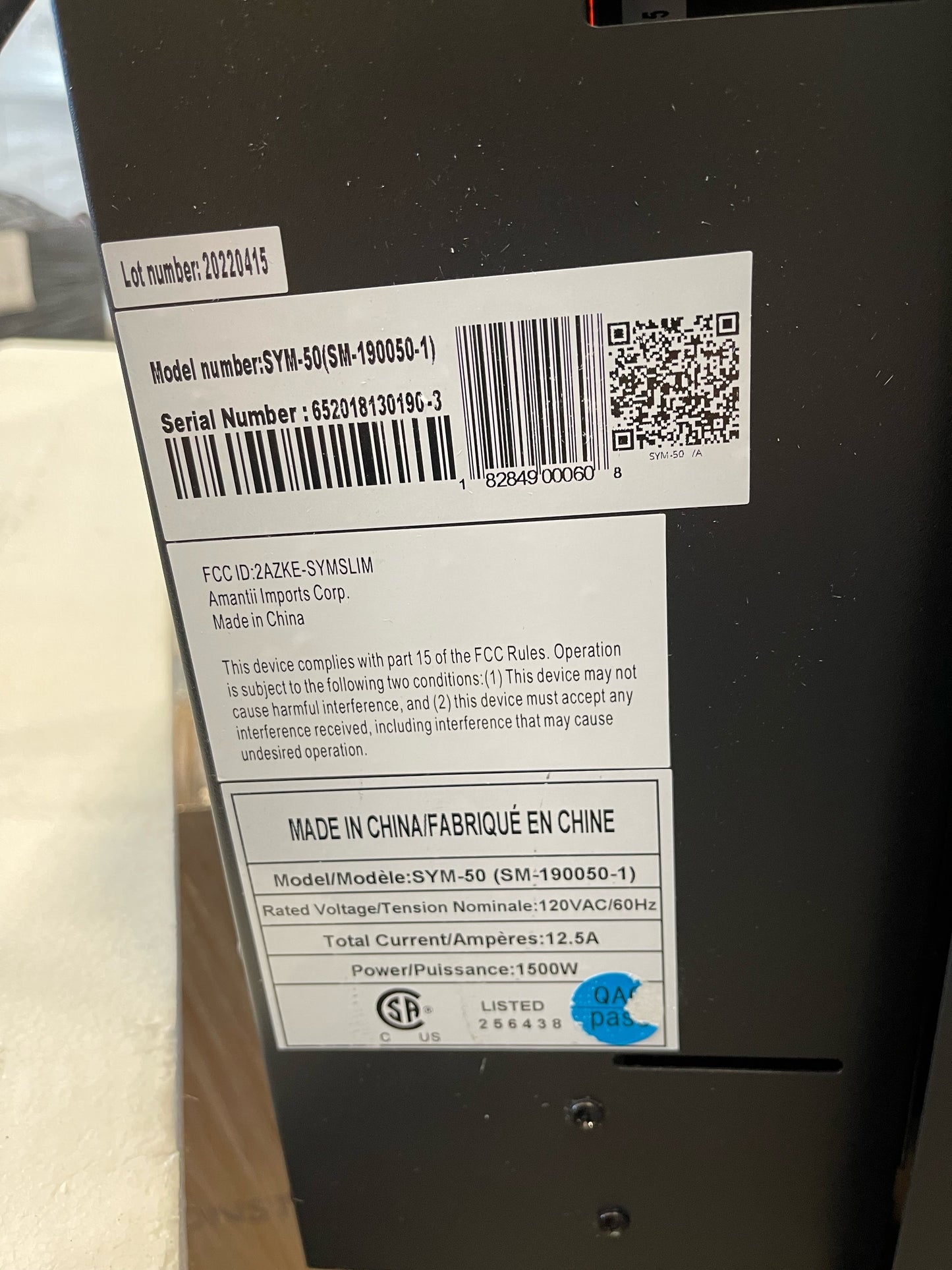 Amantii SYM-50-OOB-6 Open Box Sale – S/N- 652018130190-3
